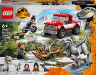 Konstruktorius LEGO Jurassic World Blue ir Beta velociraptoriaus sugavimas 76946
