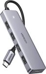 Adapteris UGREEN Hub USB-C up to 4x USB 3.0 + USB-C grey
