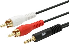 Kabelis TB Print Jack 3.5mm - RCA (Cinch) x2 2.5m black (AKTBXAJ2RCA250B)