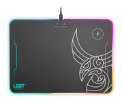 Pelės kilimėlis L33T GAMING su bevieliu 10W Qi krovimu, RGB, vandeniui atsparus paviršius / 160378