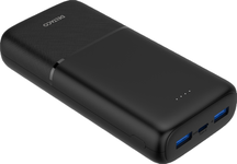 Išorinė baterija DELTACO 20 000 mAh / 74 Wh, 2x USB-A 18W, 1x USB-C 20W PD, juoda / PB-C1008