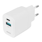Adapteris DELTACO 1x USB-A 18, W 1x USB-C PD 30 W, PPS, baltas / USBC-AC155