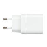 Įkroviklis DELTACO USB GaN, 1x USB-A 30 W, 1x USB-C PD 35 W, PPS, baltas / USBC-AC159