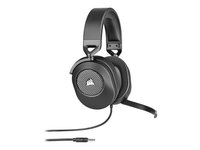 Ausinės žaidėjams CORSAIR HS65 Surround, ant ausų, laidinės, Carbon