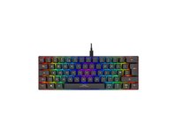 Klaviatūra DELTACO GAMING GAM-075-UK, mechaninė, 60% mini, RGB, UK, juoda, Red Switch