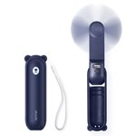 Ventiliatorius JISULIFE Life8 Mini, rankinis su Power Bank ir žibintuvėliu, mėlynas