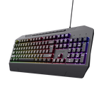 Žaidimų klaviatūra TRUST GXT836 Evocx US, membraninė, laidinė, juoda