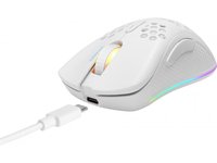 Žaidimų pelė DELTACO GAMING GAM-120, belaidė, 400-6400 DPI, RGB, balta