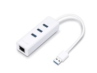 Šakotuvas TP-LINK USB 3.0 -> USBx3.0 + Ethernet (RJ45), baltas