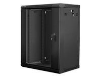Pakabinama instaliacinė spinta Lanberg 19'' 15U 600x450mm juoda(stiklinės durys)