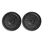 Diskiniai svoriai PROIRON, 2x10kg, juodi, 25mm skersmuo