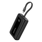 Išorinė baterija ANKER 10000mAh, 30W, 1xUSB C ir integruotu USB C kabeliu, juoda