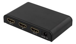 Signalų skirstytuvas DELTACO 1 šaltinis į 2 ekranus, HDMI 2.0, 4K, UHD, 3D, HDCP 2.2 / HDMI-245