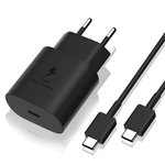 Įkroviklis Samsung EP-TA800NB 25W + Type-C kabelis 25W juodas