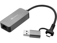 Adapteris Sandberg 136-68 USB-C/A 2.5 GbE RJ45 Adapter, 2.5 Gigabit Ethernet on USB-C