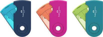 Faber-Castell Sleeve double pencil sharpener mix col, FABER CASTELL