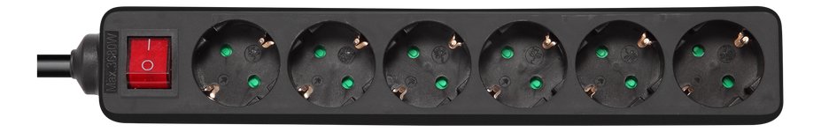 Ilgiklis DELTACO GT-0662, 6 lizdai, 5m, juodas