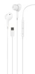 Ausinės STREETZ į ausis, 3-mygtukai, USB-C, baltos / C220-WHT