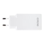 Įkroviklis DELTACO, 67 W, 2x USB-C PD, plonas, baltas / USBC-AC201 / 1903667