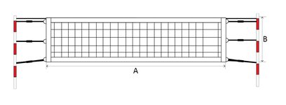 Papl. teniso tinklas POKORNY Sport 8,5x1m 3mm 1vnt