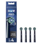 Dantų šepetėlio antgaliai ORAL-B, EB50-4 Cross Action 4 vnt., juodi
