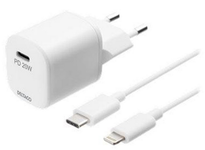 Įkroviklis DELTACO USB-C PD, 100-240 V, 20 W, baltas / USBC-AC141