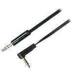 Audio kabelis DELTACO garso, 3.5mm-3.5mm kampinis, 0.5m, juodas lankstus / AUD-120