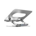 Reguliuojamas nešiojamojo kompiuterio stovas + USB-C HDMI šakotuvas Unitek D1109B01 PD 100W
