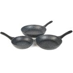 Salter BW11459BRMFOB Megastone Thermo Collar 3-Piece Frying Pan Set - 20/24/28cm