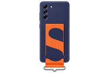 Dėkliukas SAMSUNG Galaxy S21 FE 2022, silikoninis su dirželiu, nugarėlė, Navy