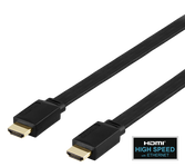 Kabelis DELTACO Flat High Speed su Ethernet HDMI, 4K UHD, 1m, juodas / HDMI-1010F-K / 00100002