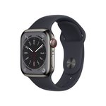 Išmanusis laikrodis APPLE Watch 8 GPS+Cell 41mm Graphite Stainless Steel Case / Midnight Sport Band