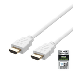 Kabelis DELTACO Ultra High Speed HDMI, ARC, QMS, 8K in 60Hz, 4K UHD in 120Hz, 1m, baltas / HU-10A-R