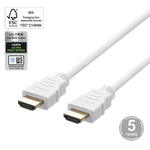 Kabelis DELTACO Ultra High Speed HDMI, ARC, QMS, 8K in 60Hz, 4K UHD in 120Hz, 2m, baltas / HU-20A-R