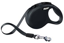 Flexi New CLASSIC 3 m Juoda Šuo Susitraukiantis pavadėlis