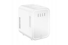ELLE 8L mini šaldytuvas su LED veidrodėliu makiažui, balta