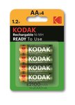 Kodak pre-charged (ready-to-use) rechargeable Ni-MH AA battery 2100 mAh (4 pack)