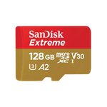 Atm.kort. SANDISK Extreme microSDXC 128GB +adapteris, 190MB/s,U3,C10,A2,V30,UHS-I/SDSQXAA-128G-GN6MA