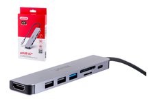 UNITEK HUB USB-C 7IN1, HDMI 4K, PD 100W, 5GBPS,ALU