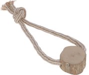 KERBL šunų žaislas, džiuto ir medvilnės kilpa, kavos mediena - natūralus žaislas - 27 cm