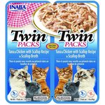 INABA CAT Twin tunas su vištiena ir šukutėmis sultinyje – kačių skanėstas – 2x40g