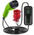 Qoltec Mobilusis elektromobilio įkroviklis EV su reguliuojamu 2v1 Type 2 SCHUKO 3