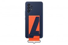 Dėkliukas SAMSUNG Galaxy A53 5G 2022, silikoninis, nugarėlė su dirželiu, Navy