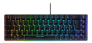 Klaviatūra DELTACO GAMING GAM-158-US, membraninė, 60% mini, RGB, US, pusiau skaidri, juoda