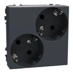 EXXACT SOCKET-OUTLET 2-PART IP21 OBLIQUE SPRING CONNECTION ANTHRACITE