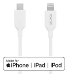 Mob. telefono kabelis DELTACO USB-C-Lightning,iPod, iPhone, iPad, AppleC94, MFi,1m, baltas/ IPLH-451