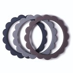 Kramtukai Mushie Flower Bracelet Dove Gray/Steel/Stone, 3vnt.