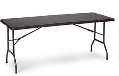 Maitinimo stalas 180 cm + 2 suolai banketinis rinkinys rotango