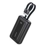 Išorinė baterija ANKER 10000mAh, 30W, 1xUSB C ir integruotais Lightning ir USB C kabeliais, juoda
