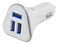 Auto įkroviklis DELTACO 5.2A, 3xUSB, baltas / USB-CAR102